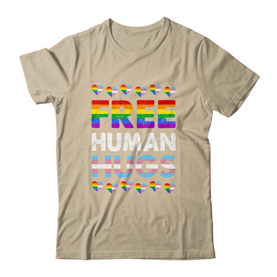 Free Human Hugs Rainbow LGBTQ Gay Pride Month Proud Ally Shirt & Tank Top | siriusteestore