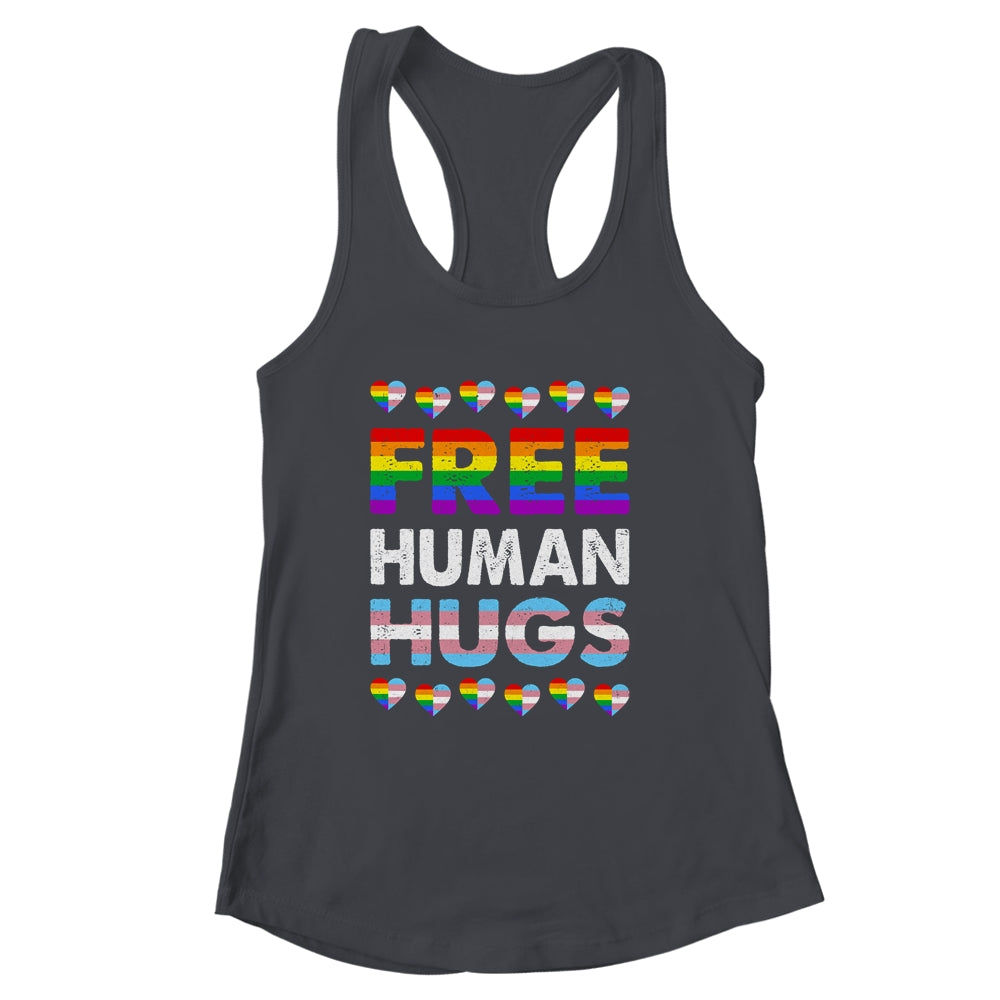 Free Human Hugs Rainbow LGBTQ Gay Pride Month Proud Ally Shirt & Tank Top | siriusteestore