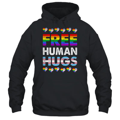 Free Human Hugs Rainbow LGBTQ Gay Pride Month Proud Ally Shirt & Tank Top | siriusteestore