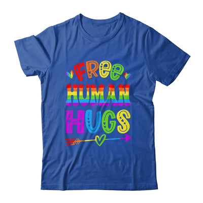 Free Human Hugs Rainbow LGBT Lesbian Gay Pride Trans Retro Shirt & Tank Top | siriusteestore