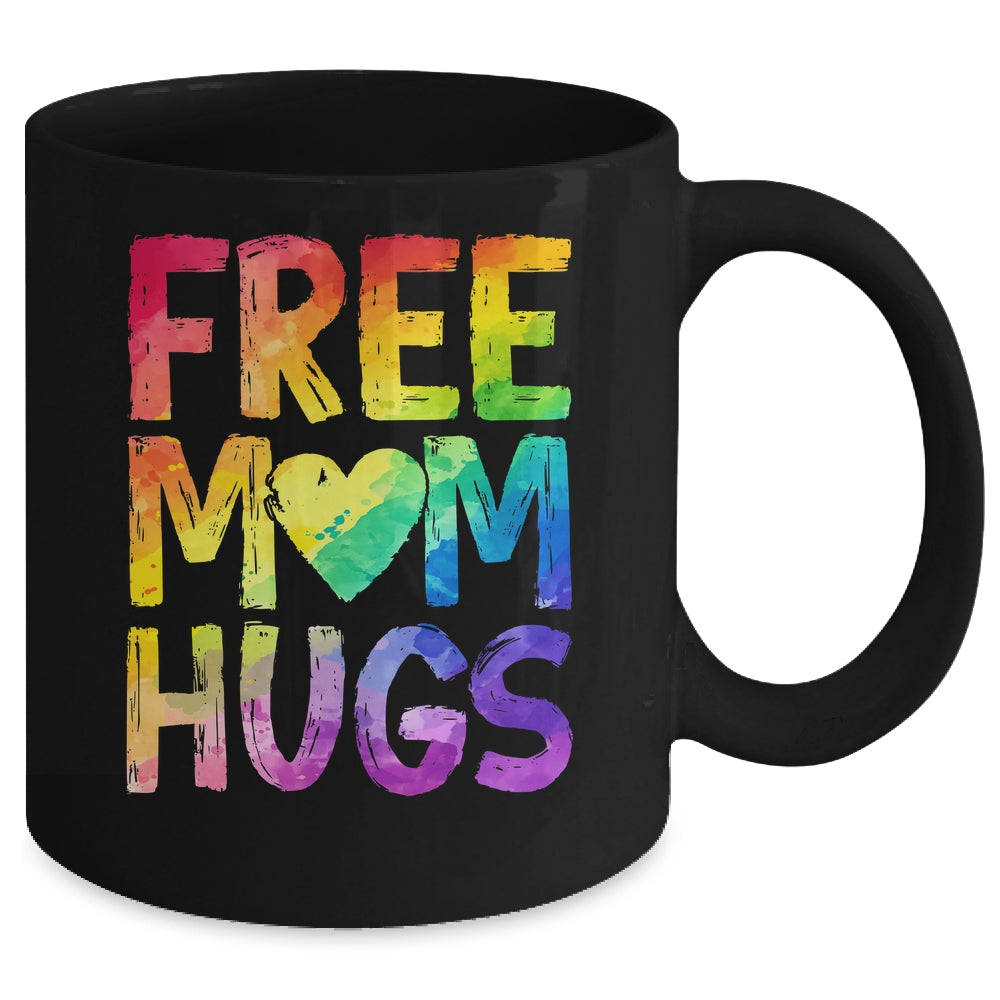 Free Mom Hugs LGBT Pride LGBTQ Lesbian Gay Rainbow Mug | siriusteestore
