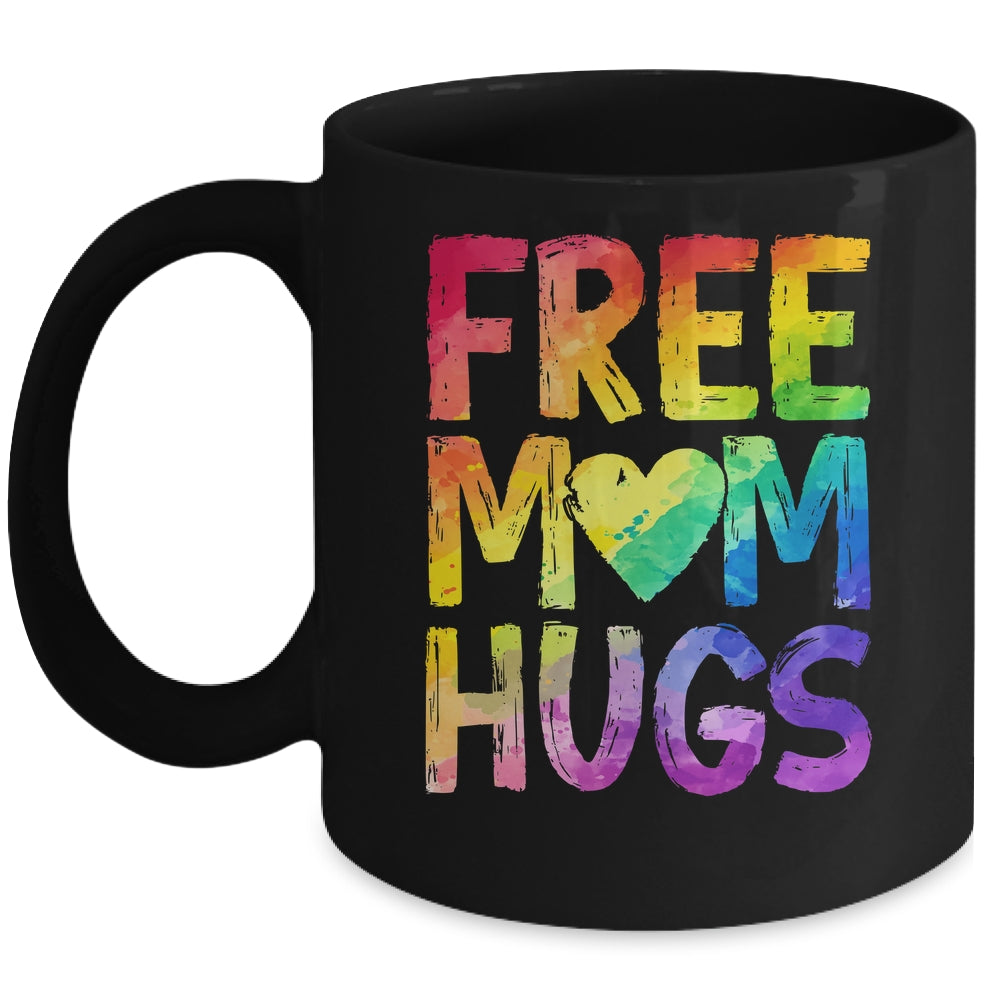Free Mom Hugs LGBT Pride LGBTQ Lesbian Gay Rainbow Mug | siriusteestore