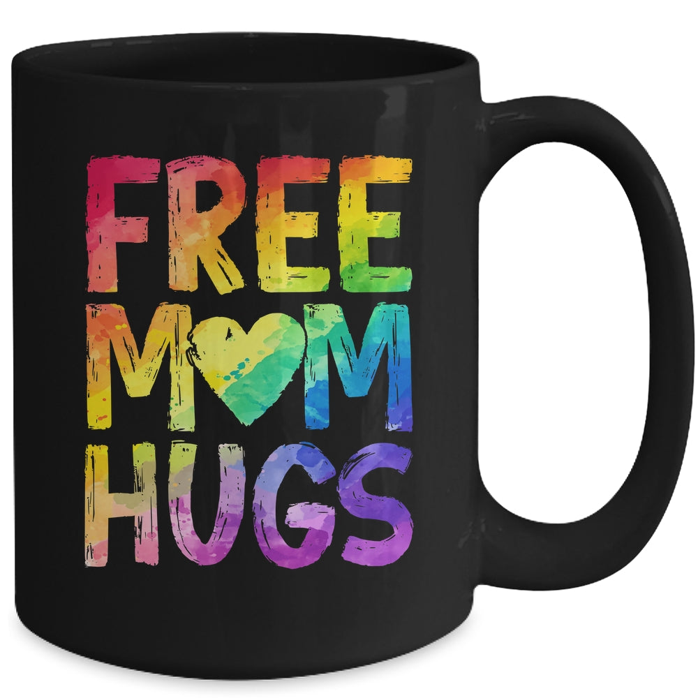 Free Mom Hugs LGBT Pride LGBTQ Lesbian Gay Rainbow Mug | siriusteestore