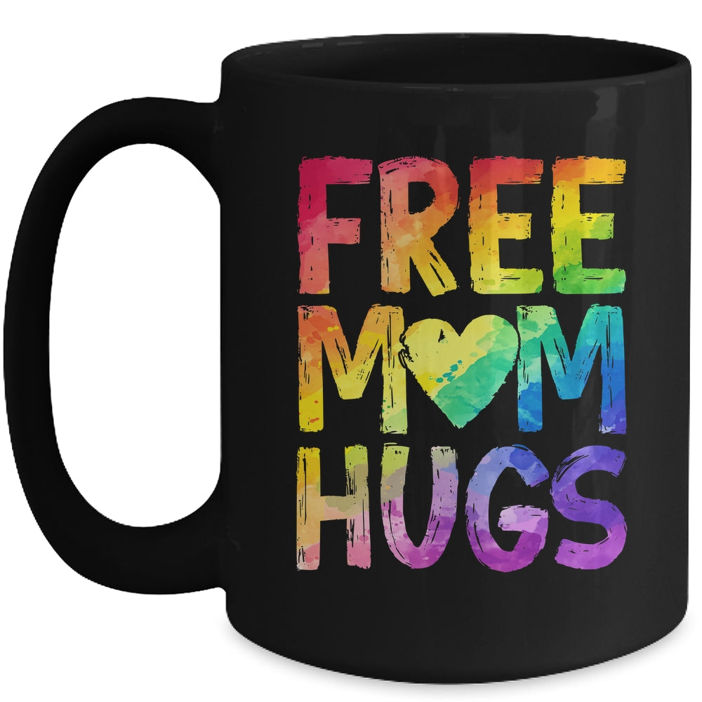 Free Mom Hugs LGBT Pride LGBTQ Lesbian Gay Rainbow Mug | siriusteestore