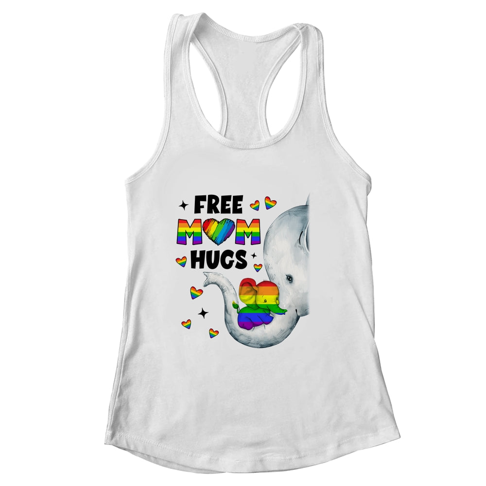 Free Mom Hugs Rainbow Elephant LGBT Pride Month Shirt & Tank Top | siriusteestore