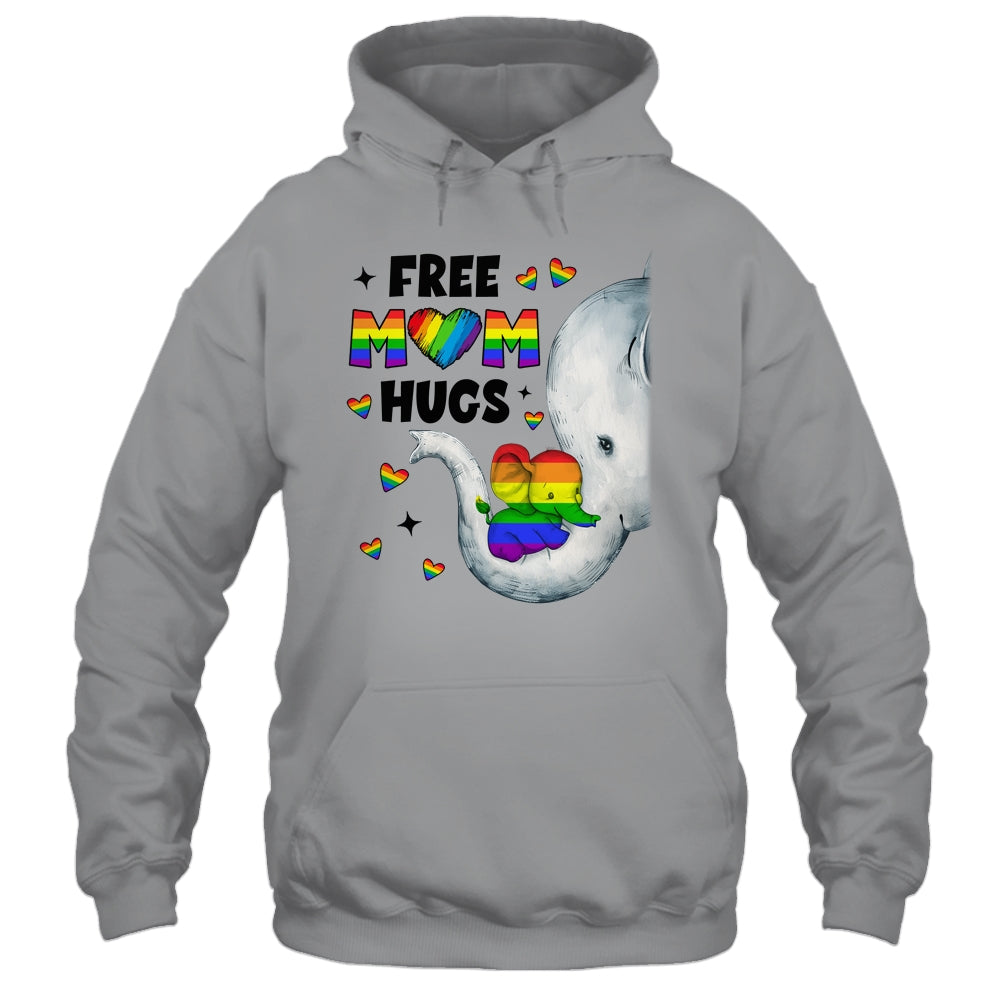 Free Mom Hugs Rainbow Elephant LGBT Pride Month Shirt & Tank Top | siriusteestore