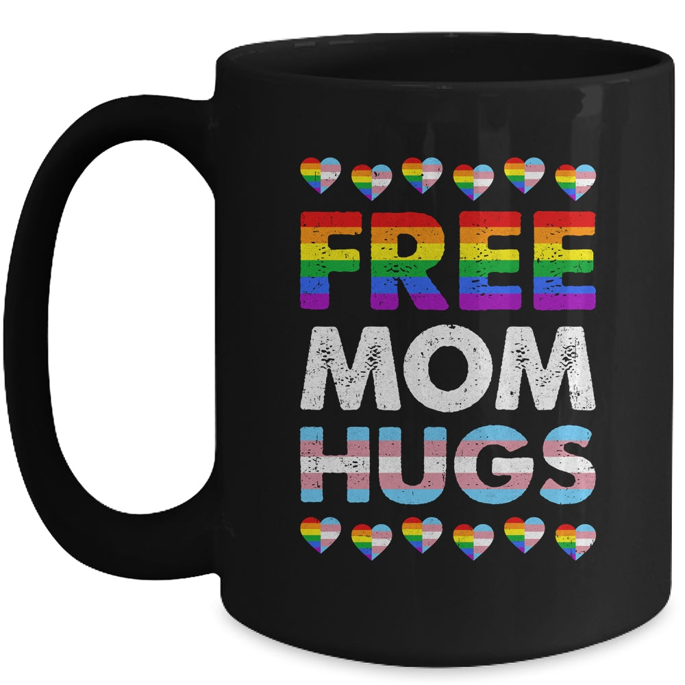 Free Mom Hugs Rainbow LGBTQ Gay Pride Month Proud Ally Mug | siriusteestore