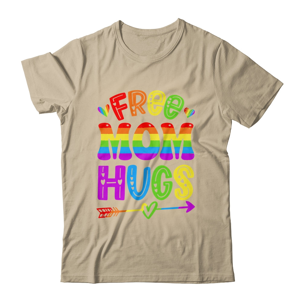Free Mom Hugs Rainbow LGBT Lesbian Gay Pride Trans Retro Shirt & Tank Top | siriusteestore