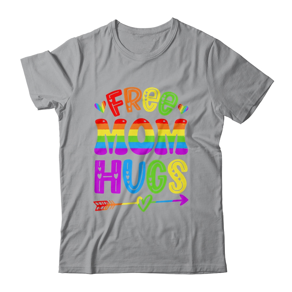 Free Mom Hugs Rainbow LGBT Lesbian Gay Pride Trans Retro Shirt & Tank Top | siriusteestore