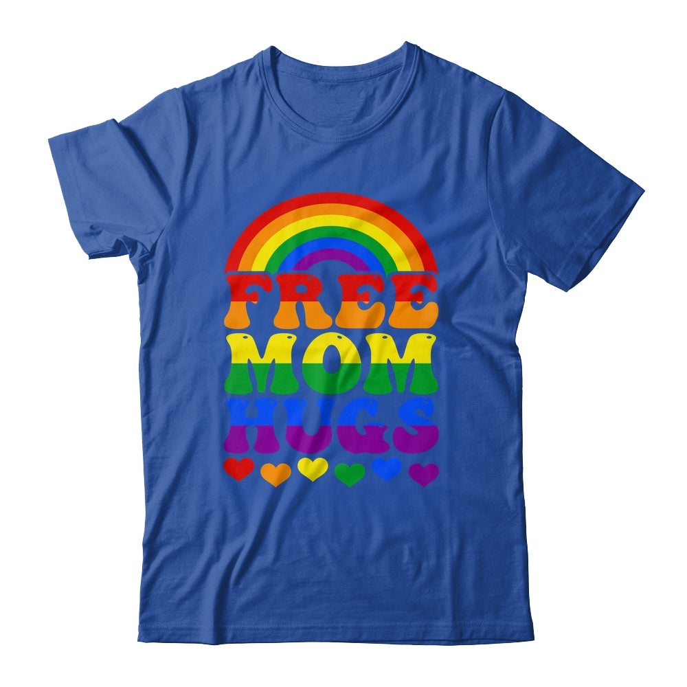 Free Mom Hugs Rainbow LGBT Lesbian Gay Trans Pride Groovy Shirt & Tank Top | siriusteestore