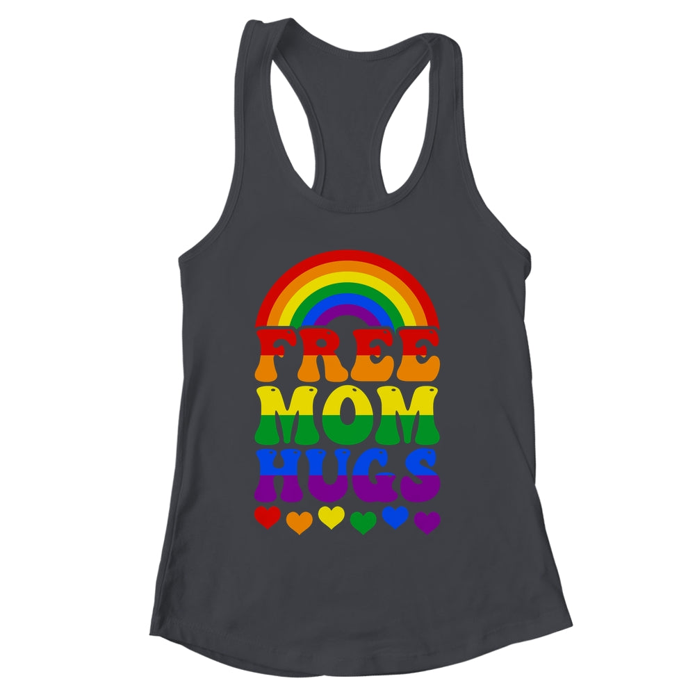 Free Mom Hugs Rainbow LGBT Lesbian Gay Trans Pride Groovy Shirt & Tank Top | siriusteestore