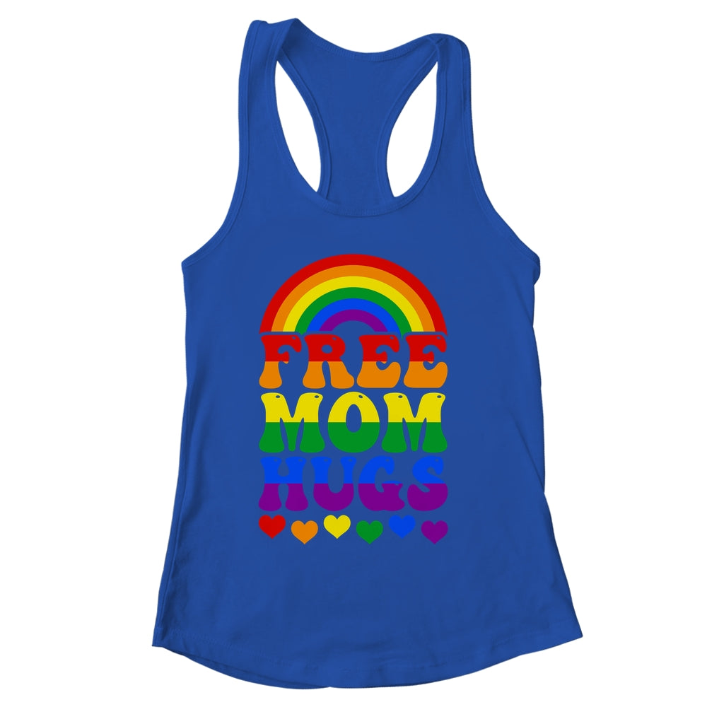 Free Mom Hugs Rainbow LGBT Lesbian Gay Trans Pride Groovy Shirt & Tank Top | siriusteestore