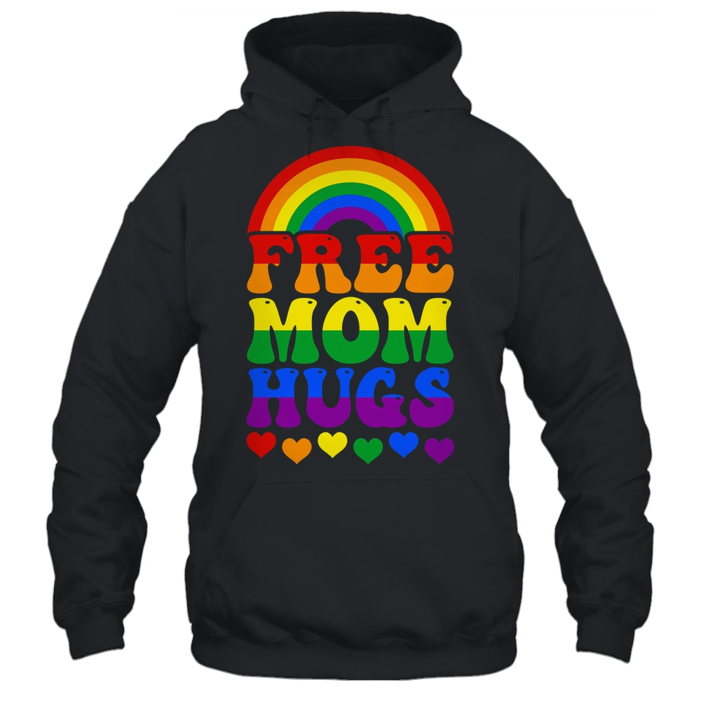 Free Mom Hugs Rainbow LGBT Lesbian Gay Trans Pride Groovy Shirt & Tank Top | siriusteestore