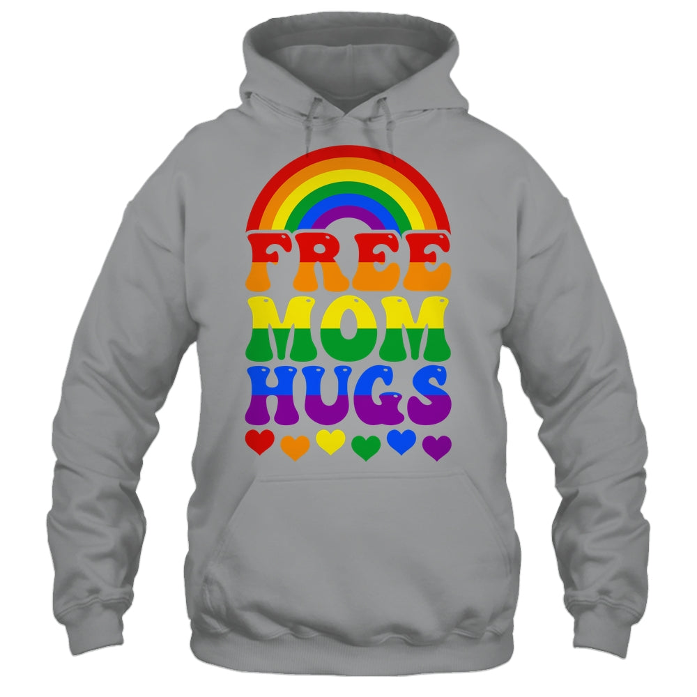 Free Mom Hugs Rainbow LGBT Lesbian Gay Trans Pride Groovy Shirt & Tank Top | siriusteestore