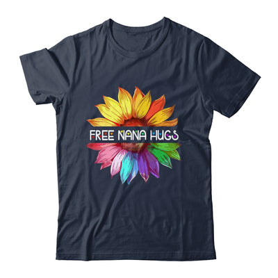 Free Nana Hugs LGBTQ LGBT Pride Daisy Rainbow Flower Shirt & Tank Top | siriusteestore