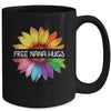 Free Nana Hugs LGBTQ LGBT Pride Daisy Rainbow Flower Mug | siriusteestore