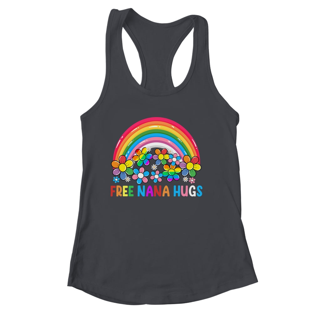 Free Nana Hugs LGBT Gay Lesbian Transgender Pride Rainbow Shirt & Tank Top | siriusteestore