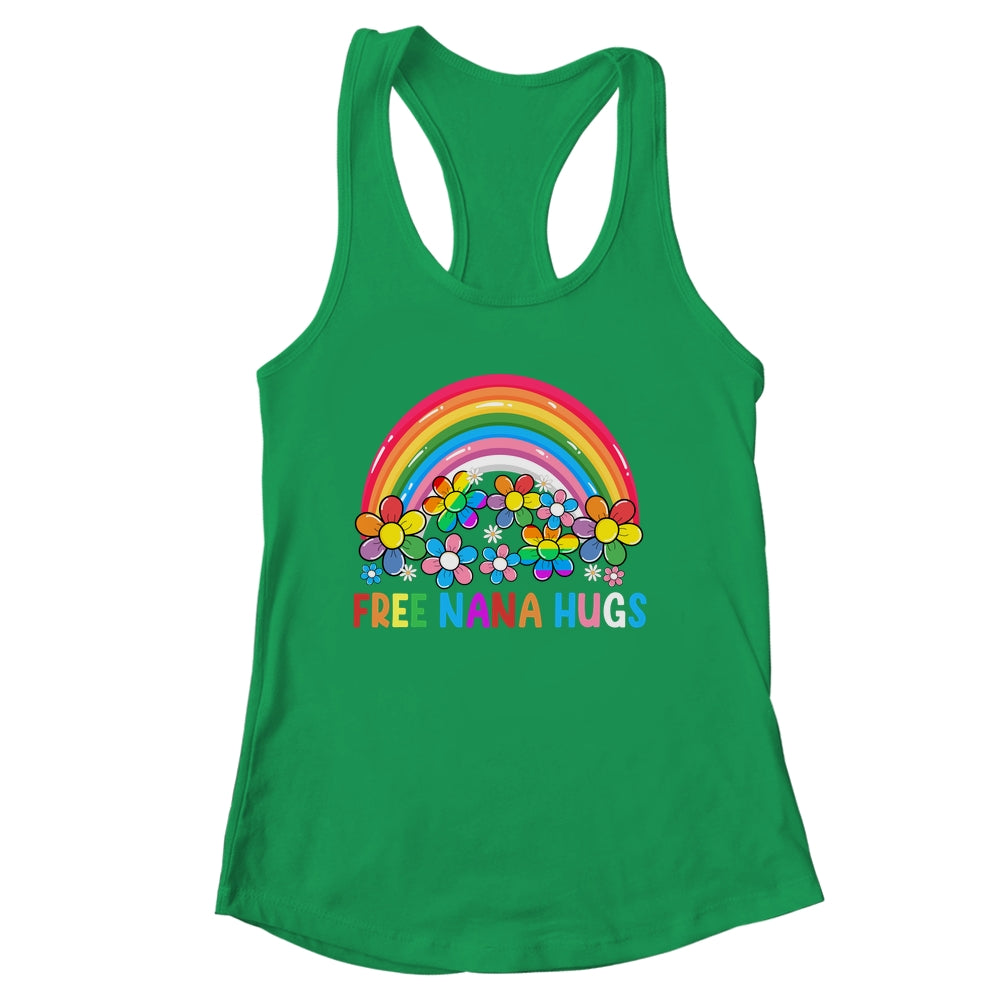 Free Nana Hugs LGBT Gay Lesbian Transgender Pride Rainbow Shirt & Tank Top | siriusteestore