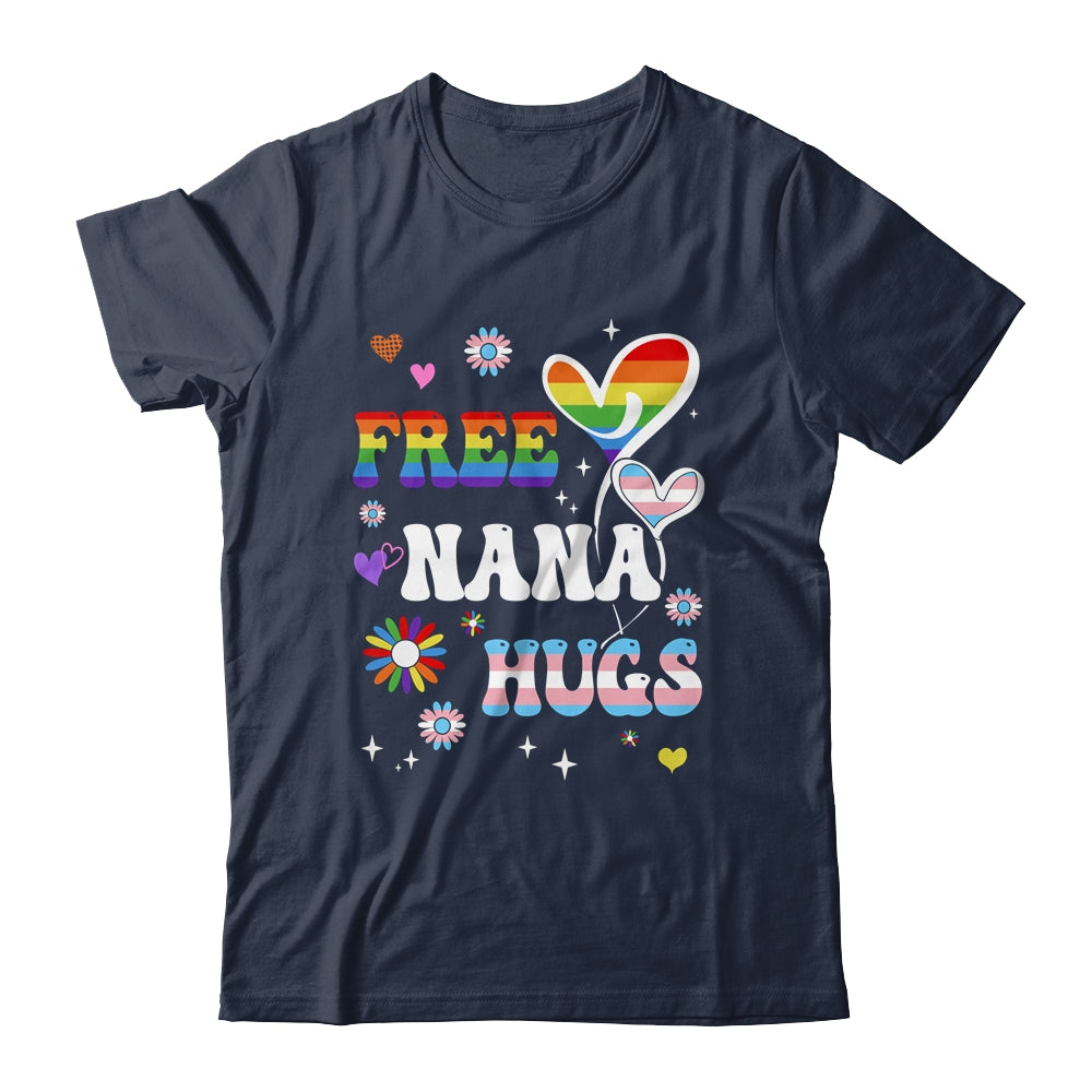 Free Nana Hugs LGBT Gay Pride Transgender Rainbow Flag Shirt & Tank Top | siriusteestore