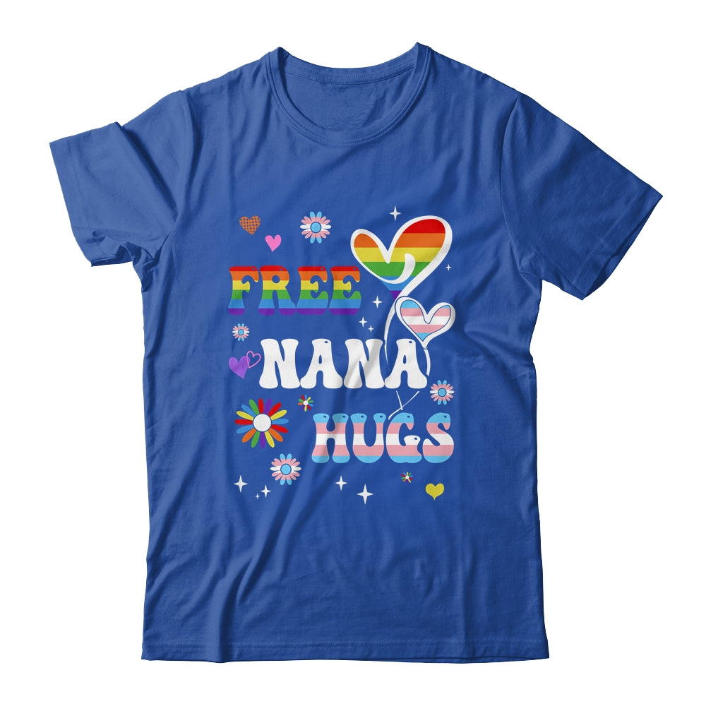 Free Nana Hugs LGBT Gay Pride Transgender Rainbow Flag Shirt & Tank Top | siriusteestore