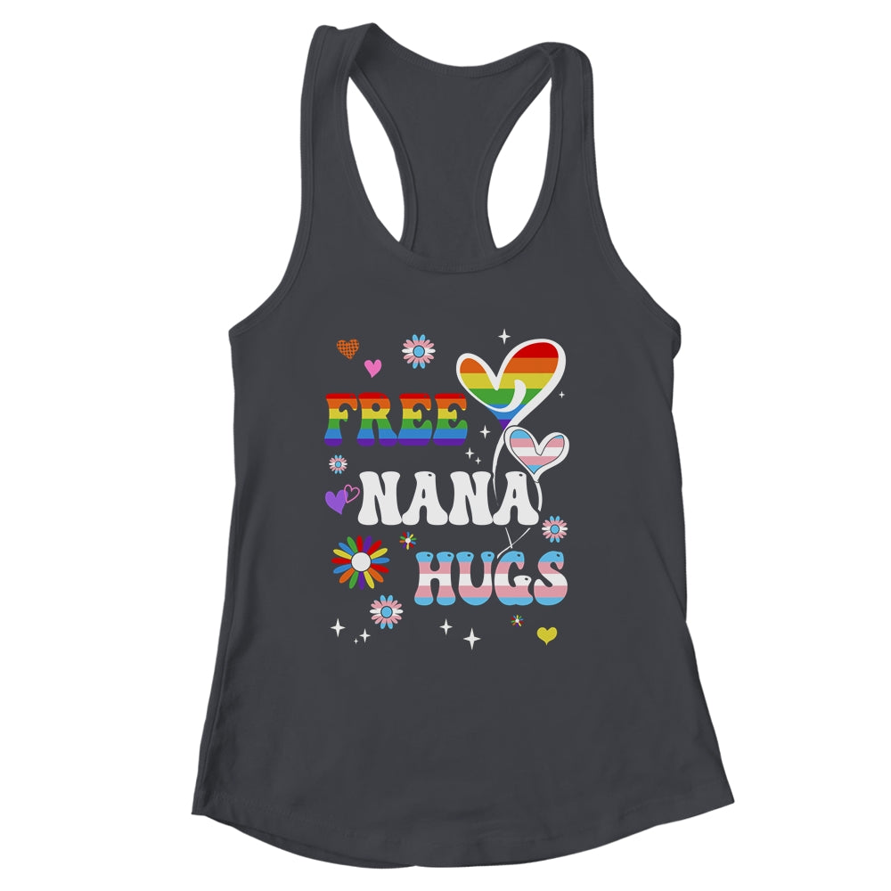 Free Nana Hugs LGBT Gay Pride Transgender Rainbow Flag Shirt & Tank Top | siriusteestore