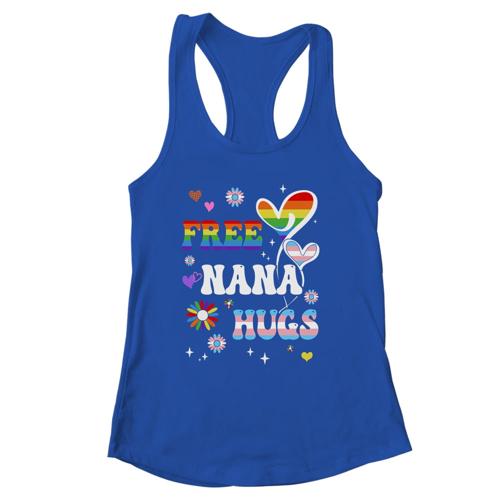 Free Nana Hugs LGBT Gay Pride Transgender Rainbow Flag Shirt & Tank Top | siriusteestore
