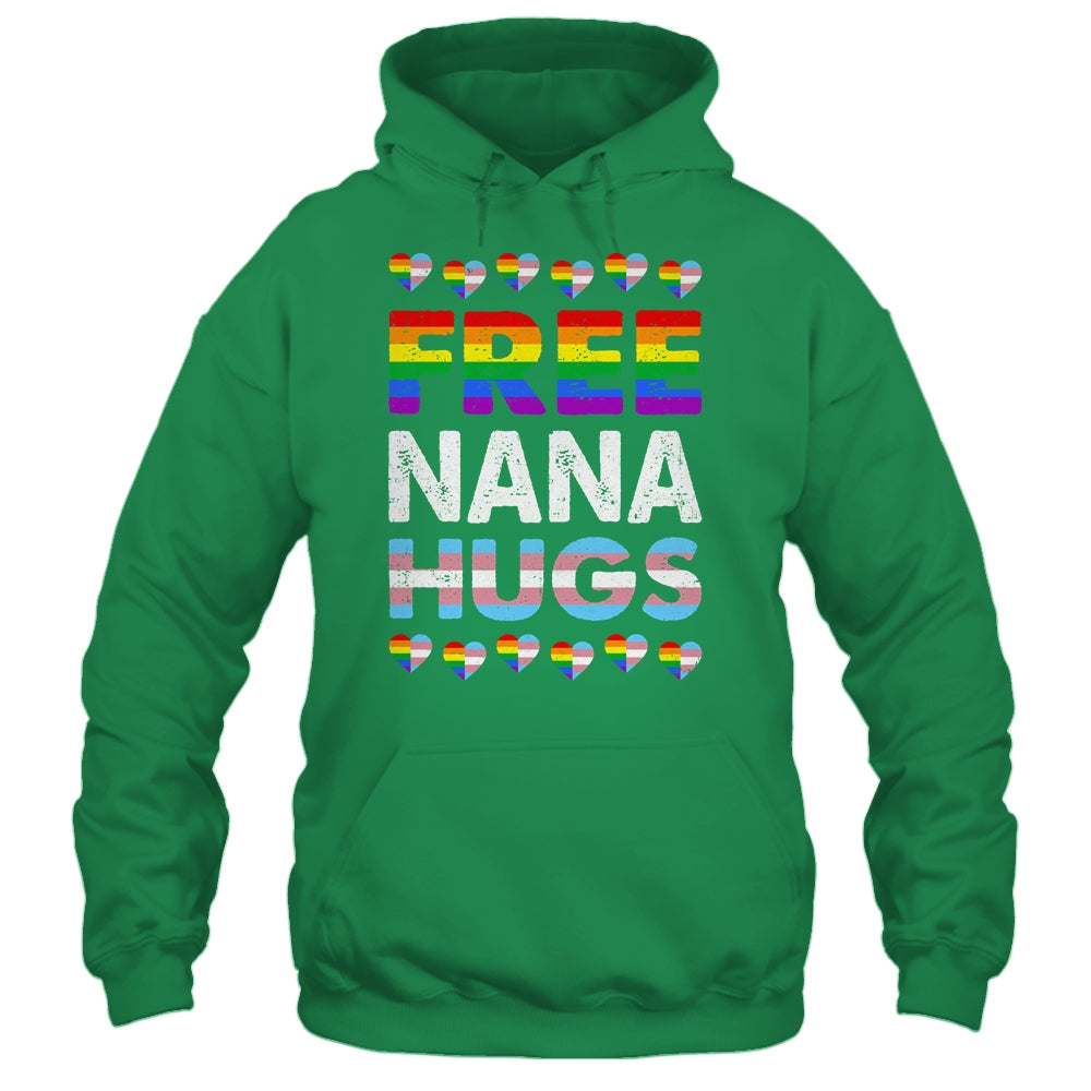 Free Nana Hugs Rainbow LGBTQ Gay Pride Month Proud Ally Shirt & Tank Top | siriusteestore