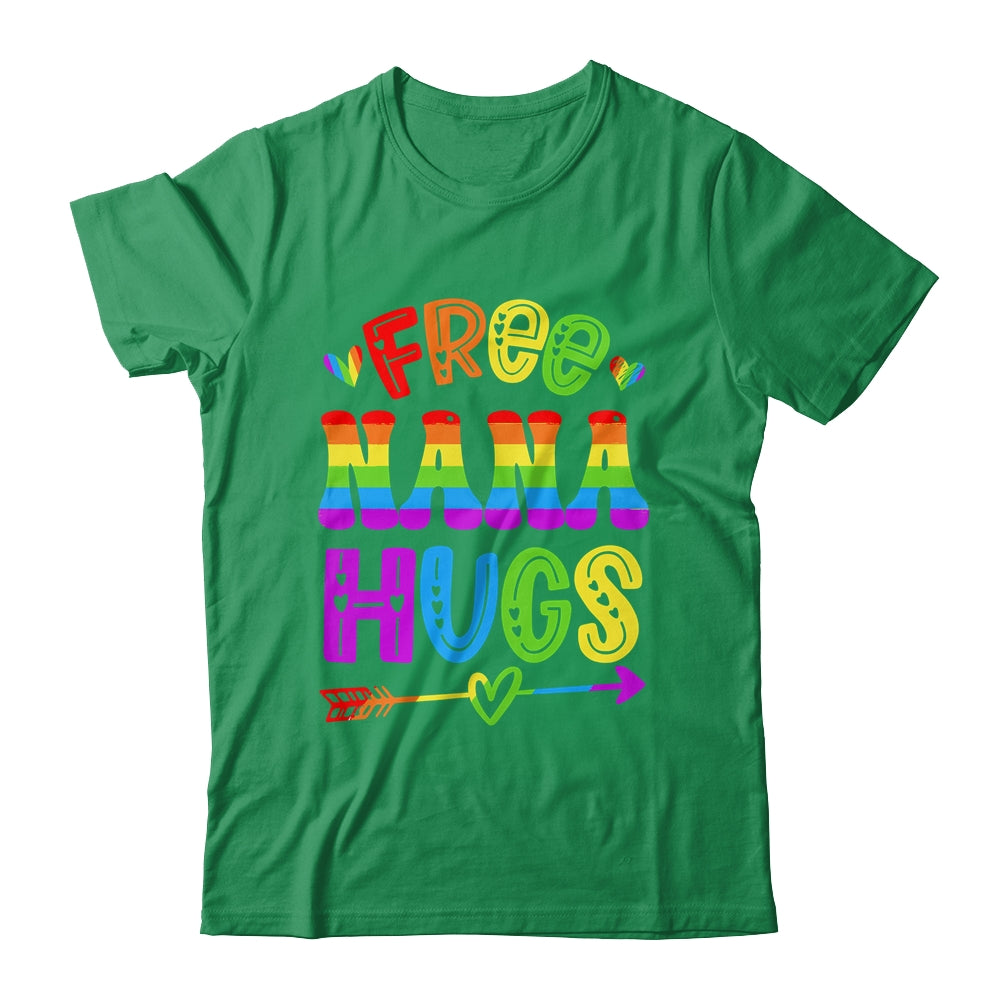 Free Nana Hugs Rainbow LGBT Lesbian Gay Pride Trans Retro Shirt & Tank Top | siriusteestore