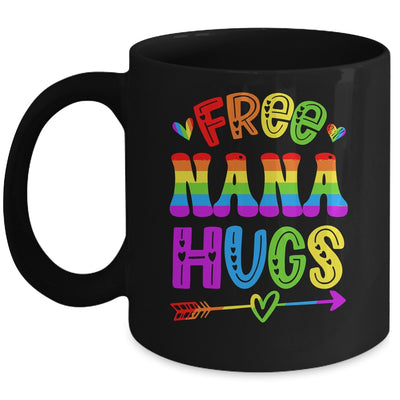 Free Nana Hugs Rainbow LGBT Lesbian Gay Pride Trans Retro Mug | siriusteestore