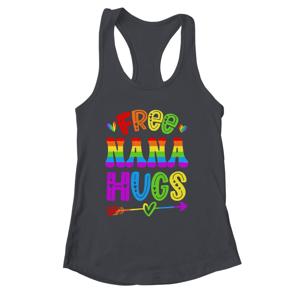 Free Nana Hugs Rainbow LGBT Lesbian Gay Pride Trans Retro Shirt & Tank Top | siriusteestore