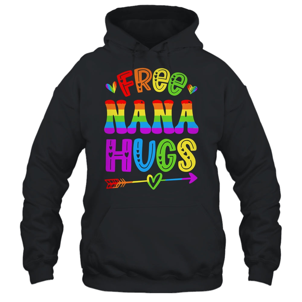 Free Nana Hugs Rainbow LGBT Lesbian Gay Pride Trans Retro Shirt & Tank Top | siriusteestore