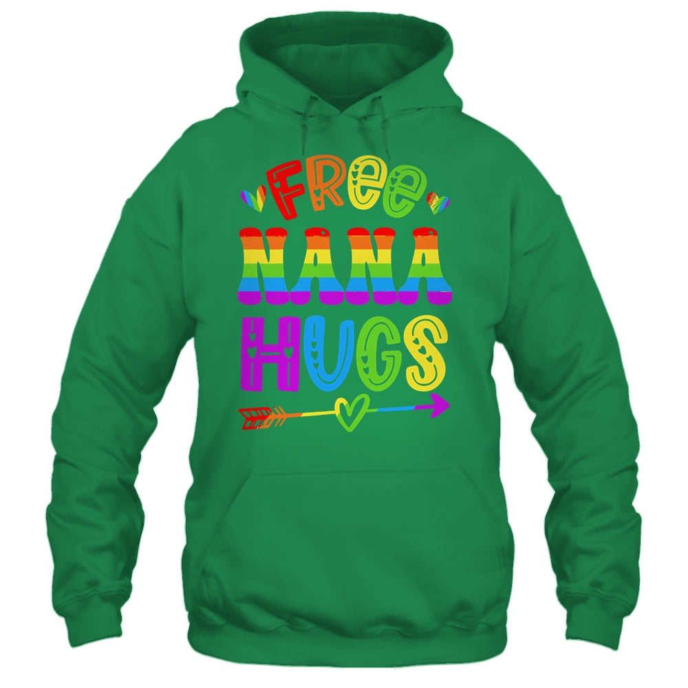 Free Nana Hugs Rainbow LGBT Lesbian Gay Pride Trans Retro Shirt & Tank Top | siriusteestore