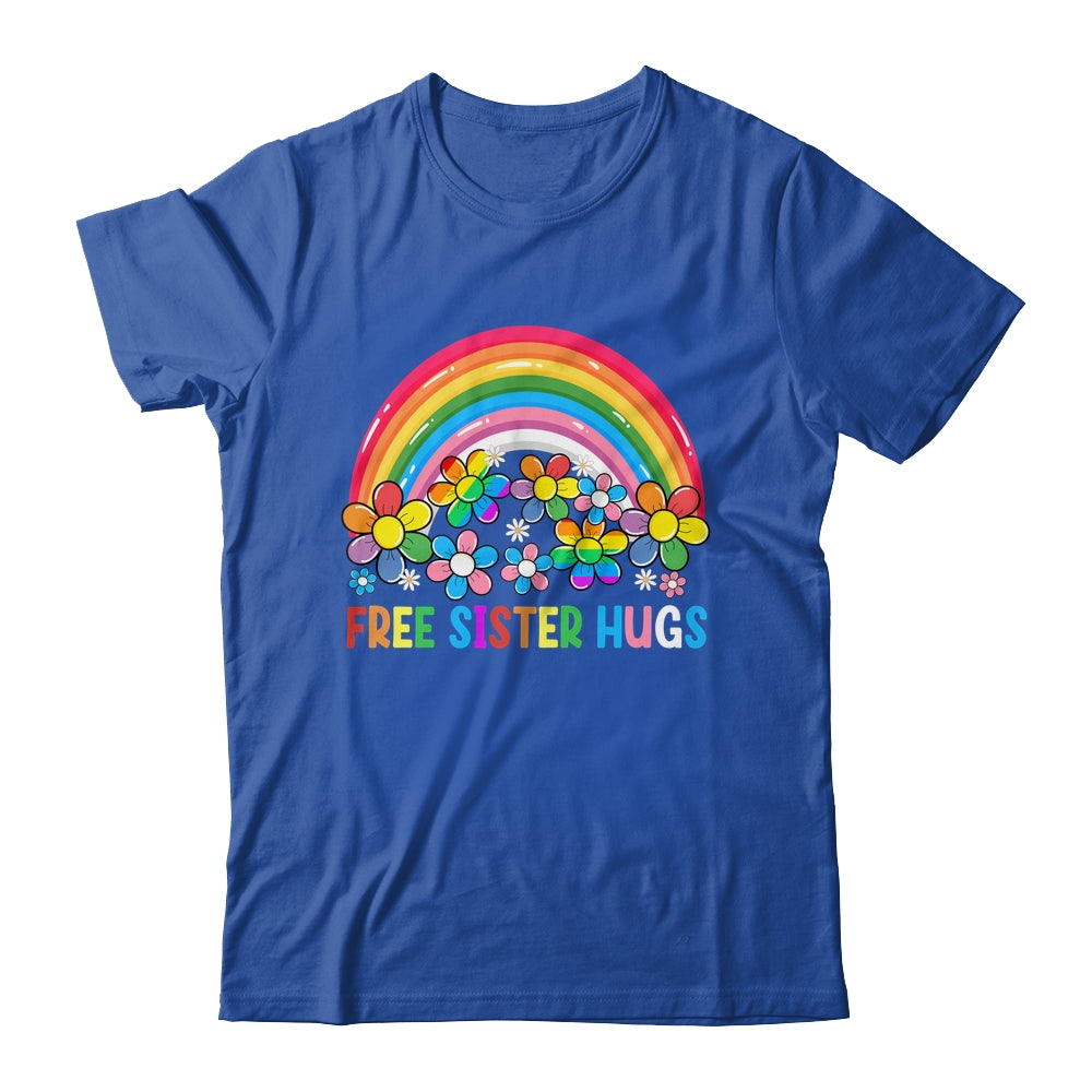 Free Sister Hugs LGBT Gay Lesbian Transgender Pride Rainbow Shirt & Tank Top | siriusteestore