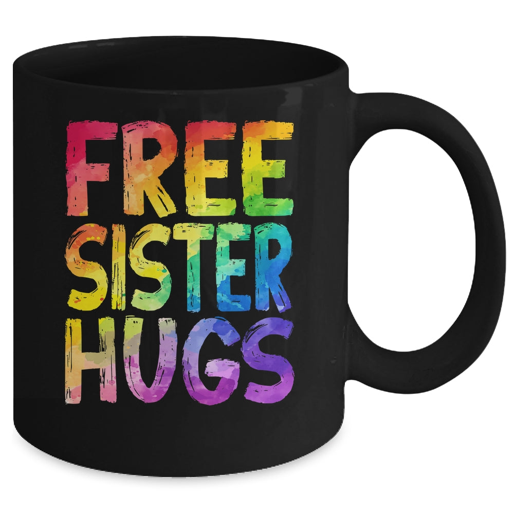 Free Sister Hugs LGBT Pride LGBTQ Lesbian Gay Rainbow Mug | siriusteestore