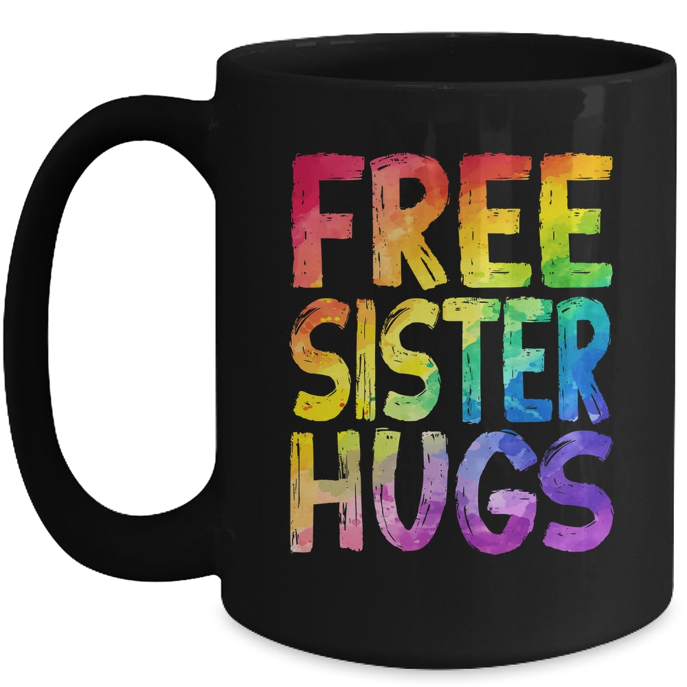 Free Sister Hugs LGBT Pride LGBTQ Lesbian Gay Rainbow Mug | siriusteestore