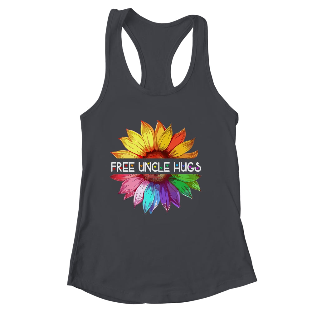 Free Uncle Hugs LGBTQ LGBT Pride Daisy Rainbow Flower Shirt & Tank Top | siriusteestore