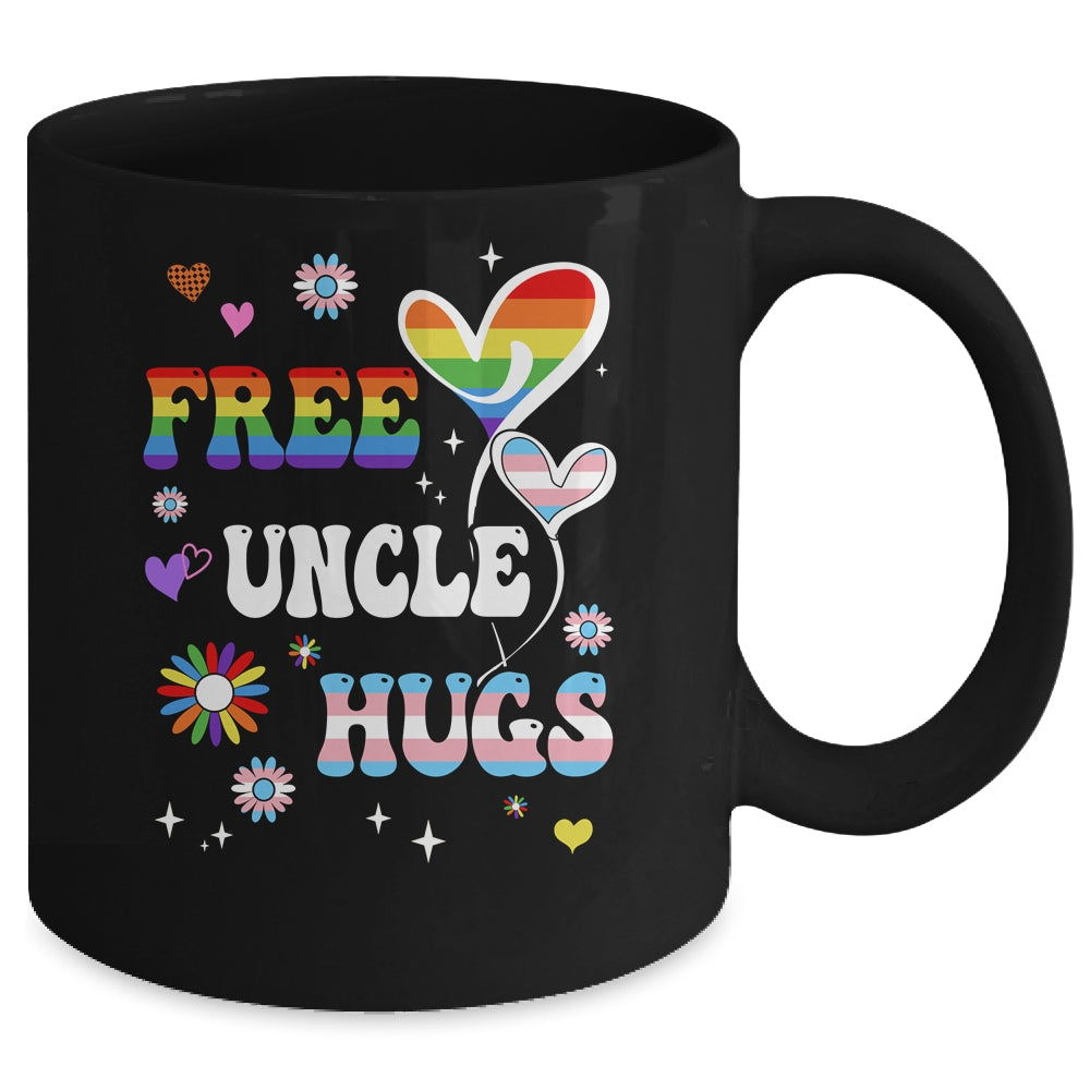 Free Uncle Hugs LGBT Gay Pride Transgender Rainbow Flag Mug | siriusteestore
