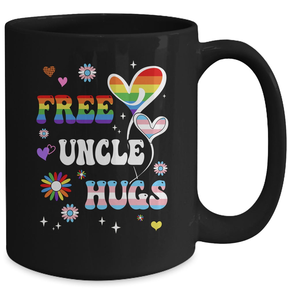 Free Uncle Hugs LGBT Gay Pride Transgender Rainbow Flag Mug | siriusteestore