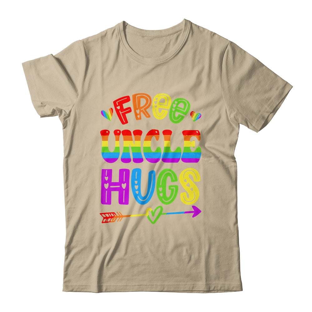 Free Uncle Hugs Rainbow LGBT Lesbian Gay Pride Trans Retro Shirt & Hoodie | siriusteestore
