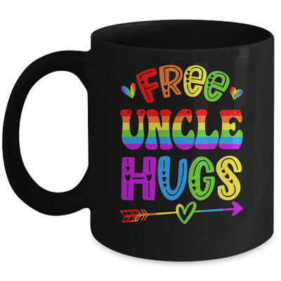 Free Uncle Hugs Rainbow LGBT Lesbian Gay Pride Trans Retro Mug | siriusteestore