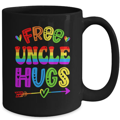 Free Uncle Hugs Rainbow LGBT Lesbian Gay Pride Trans Retro Mug | siriusteestore