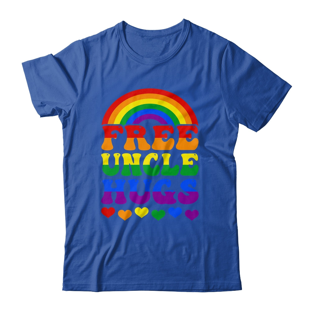 Free Uncle Hugs Rainbow LGBT Lesbian Gay Trans Pride Groovy Shirt & Hoodie | siriusteestore