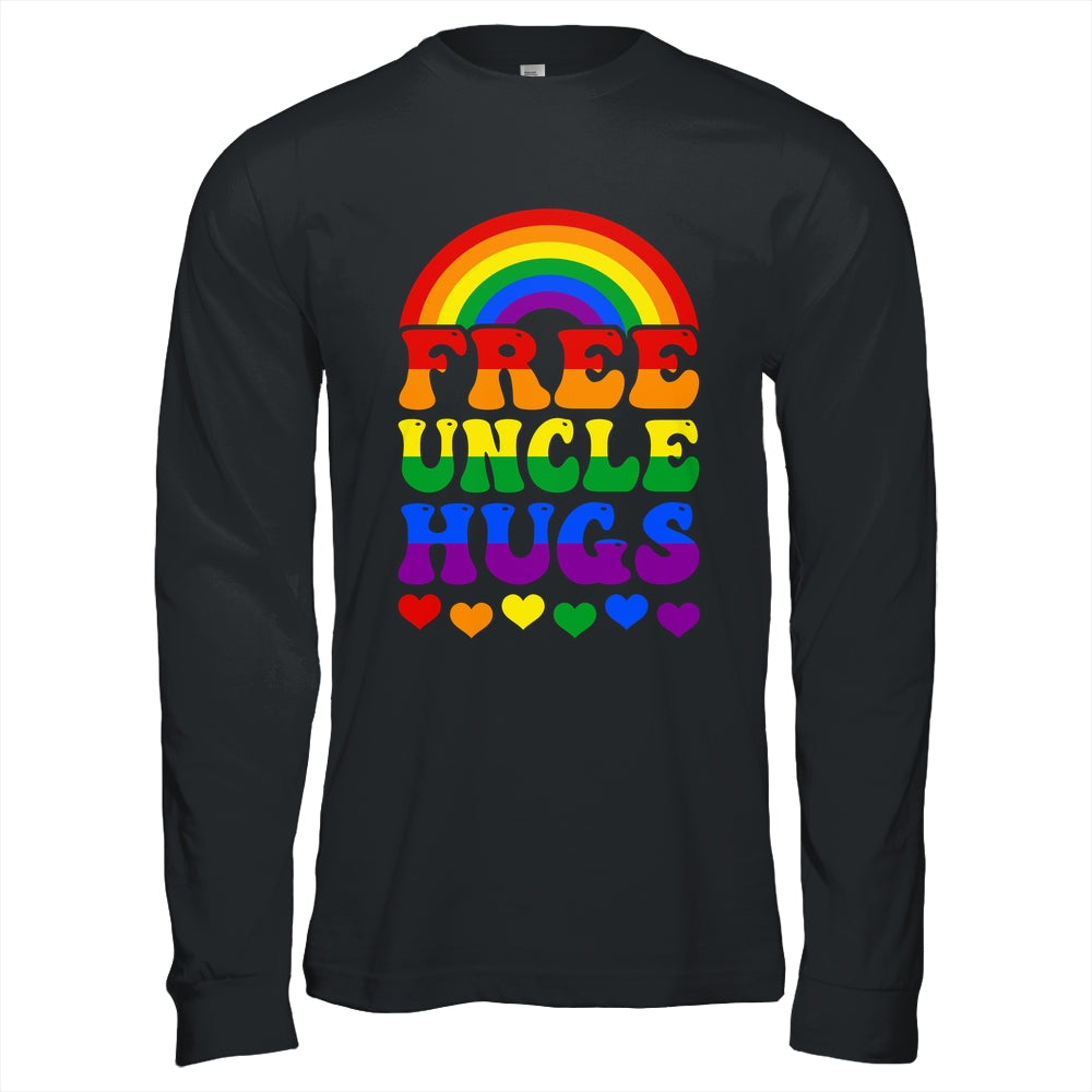 Free Uncle Hugs Rainbow LGBT Lesbian Gay Trans Pride Groovy Shirt & Hoodie | siriusteestore