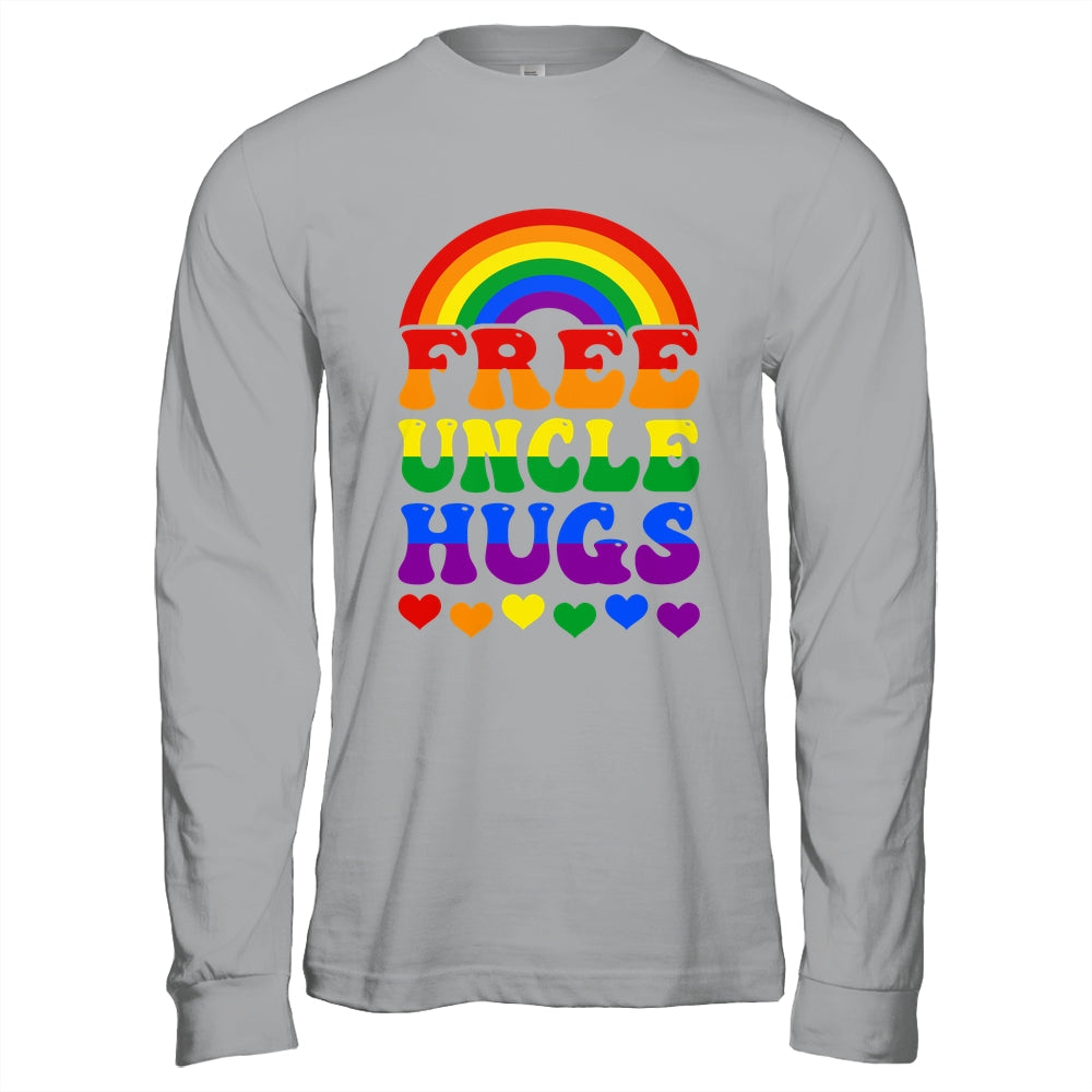 Free Uncle Hugs Rainbow LGBT Lesbian Gay Trans Pride Groovy Shirt & Hoodie | siriusteestore