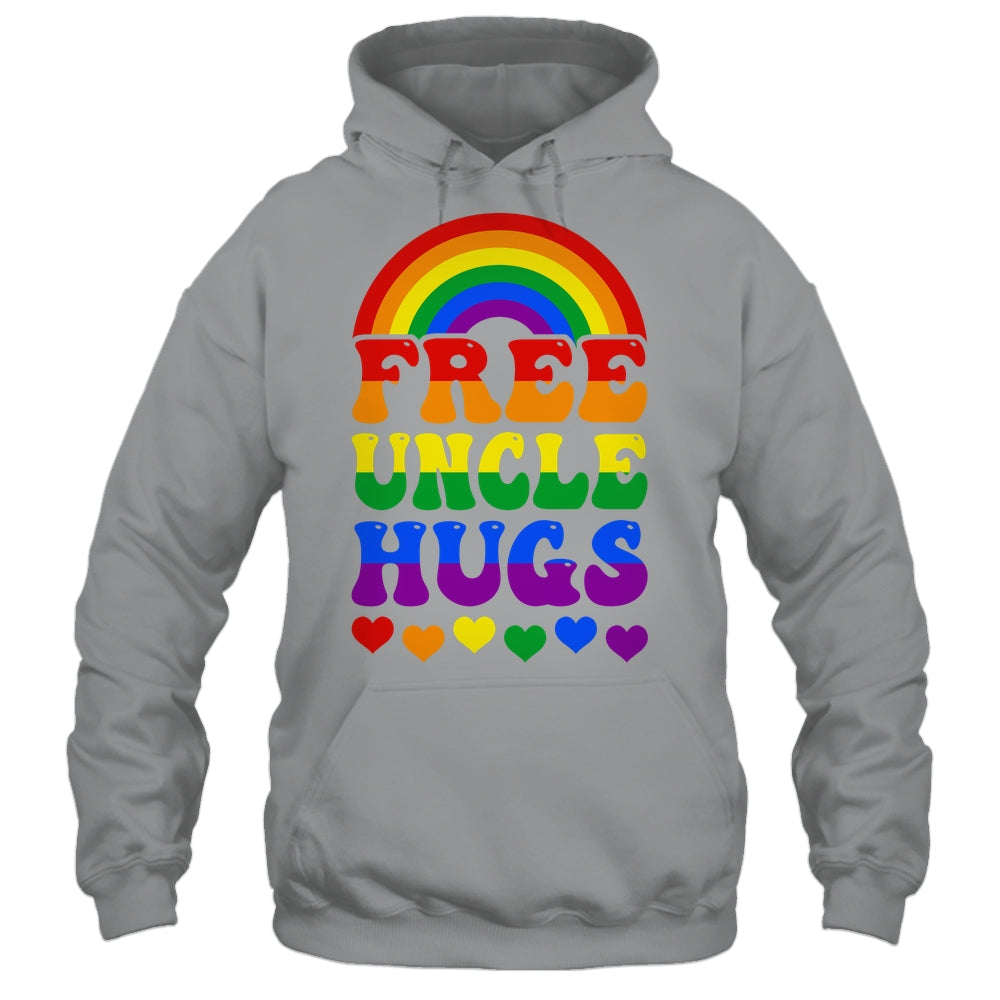 Free Uncle Hugs Rainbow LGBT Lesbian Gay Trans Pride Groovy Shirt & Hoodie | siriusteestore