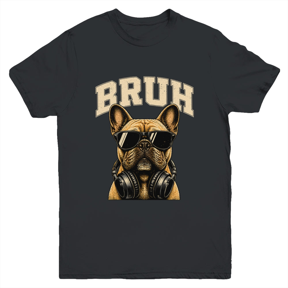 French Bulldog Bruh Youth Boys Funny Cute Dog Teen Kids Meme Youth Shirt | siriusteestore
