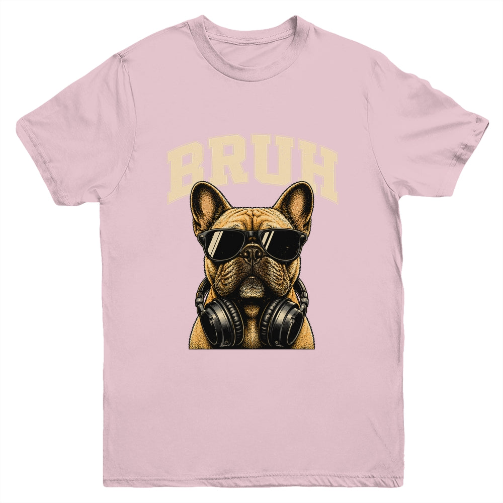 French Bulldog Bruh Youth Boys Funny Cute Dog Teen Kids Meme Youth Shirt | siriusteestore