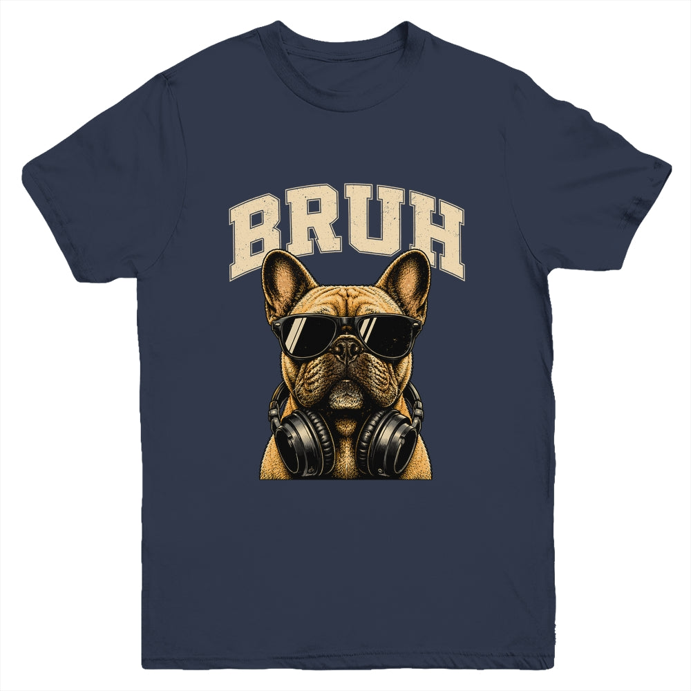 French Bulldog Bruh Youth Boys Funny Cute Dog Teen Kids Meme Youth Shirt | siriusteestore