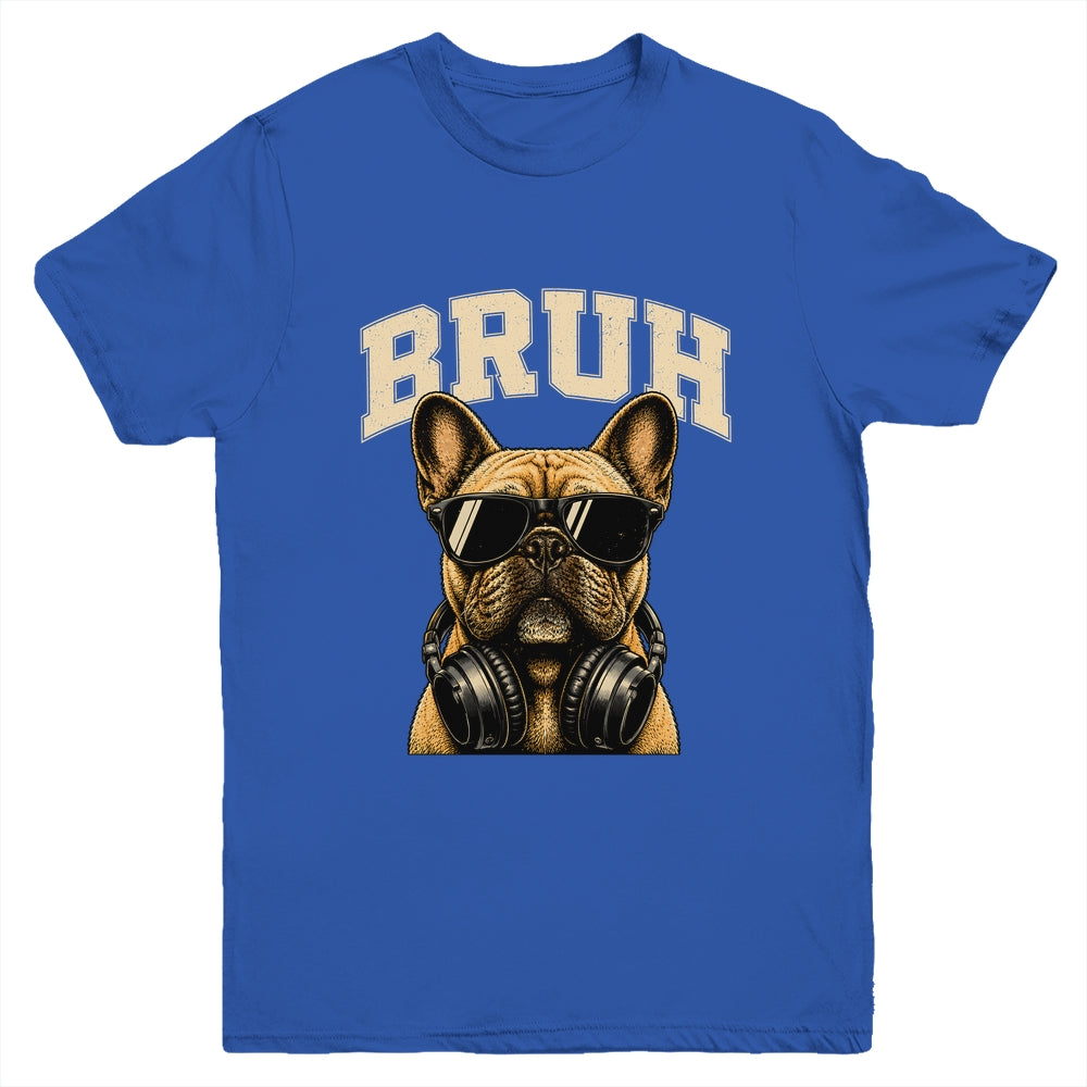 French Bulldog Bruh Youth Boys Funny Cute Dog Teen Kids Meme Youth Shirt | siriusteestore
