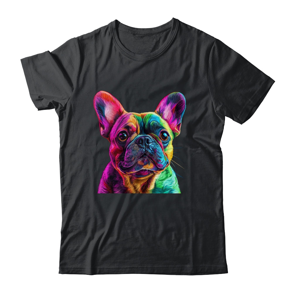 French Bulldog Dog Colorful Face Dog Lover Men Women Shirt & Tank Top | siriusteestore
